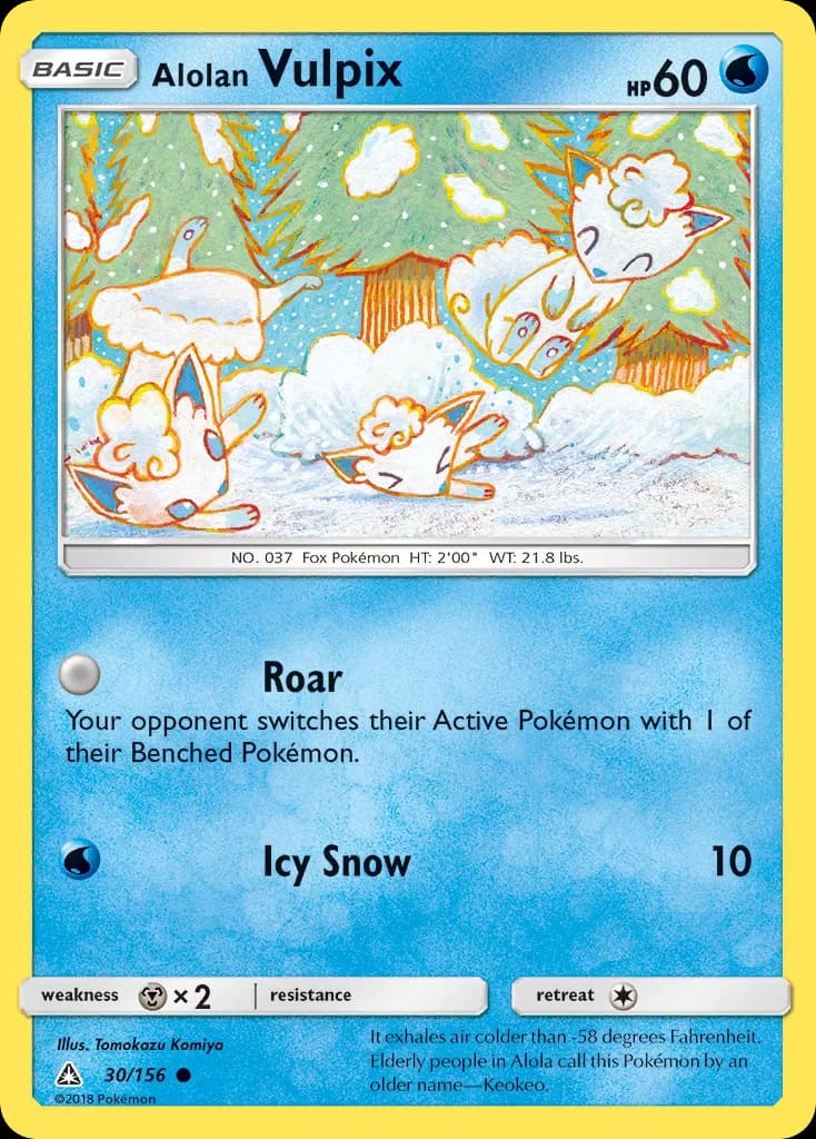 Alolan Vulpix card front, Ultra Prism 30/156
