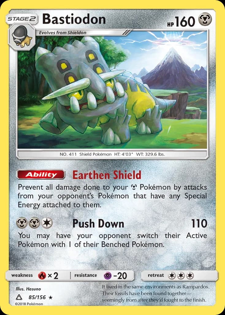 Ultra Prism Bastiodon card front, 85/156