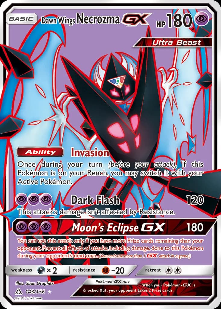 Ultra Prism Dawn Wings Necrozma-GX card front, 143/156