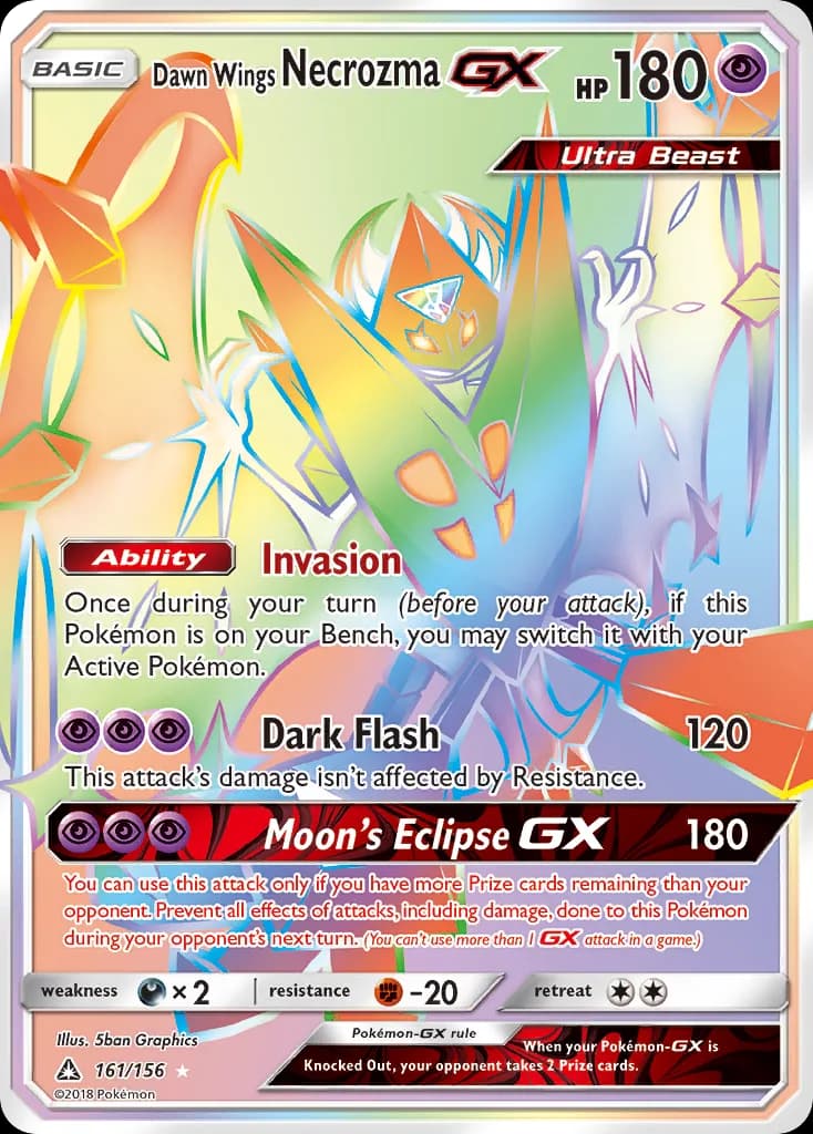 Ultra Prism Dawn Wings Necrozma-GX card front, 161/156