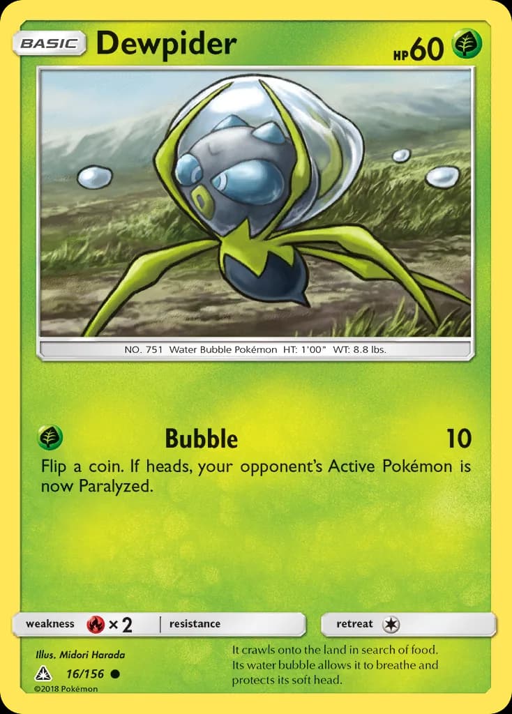 Ultra Prism Dewpider card front, 16/156