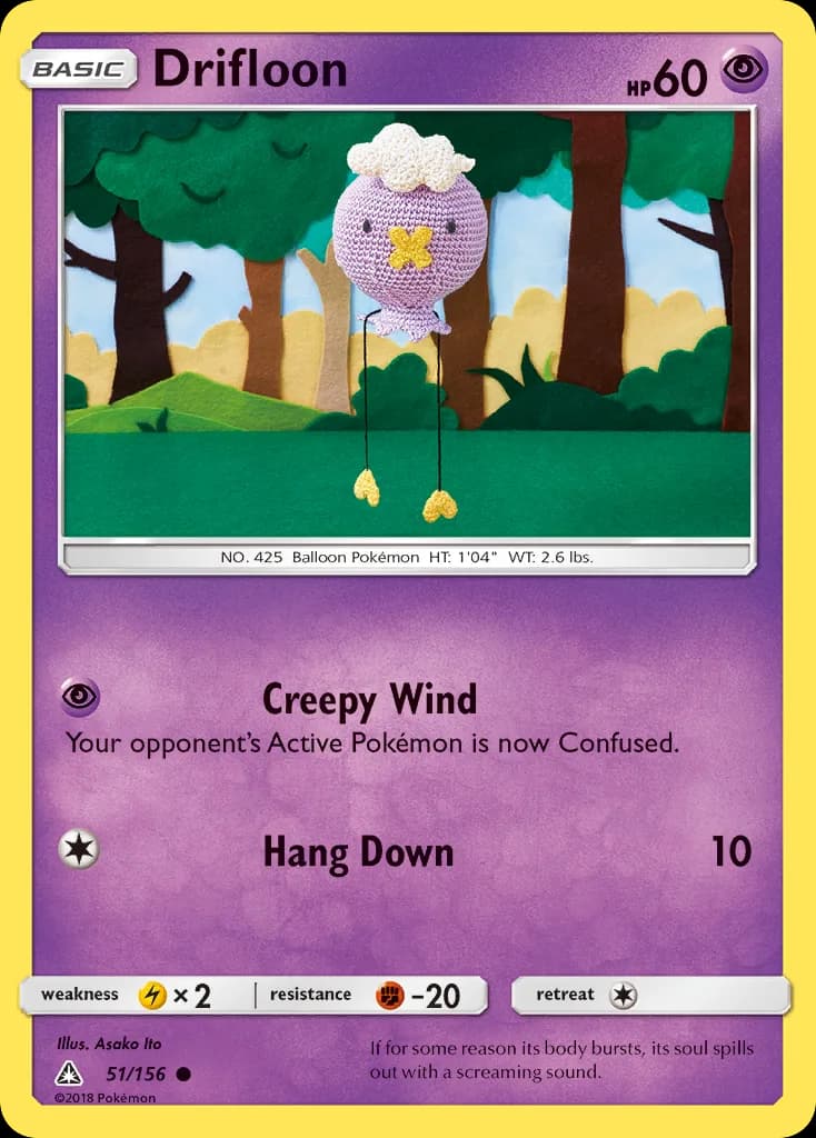 Ultra Prism Drifloon card front, 51/156
