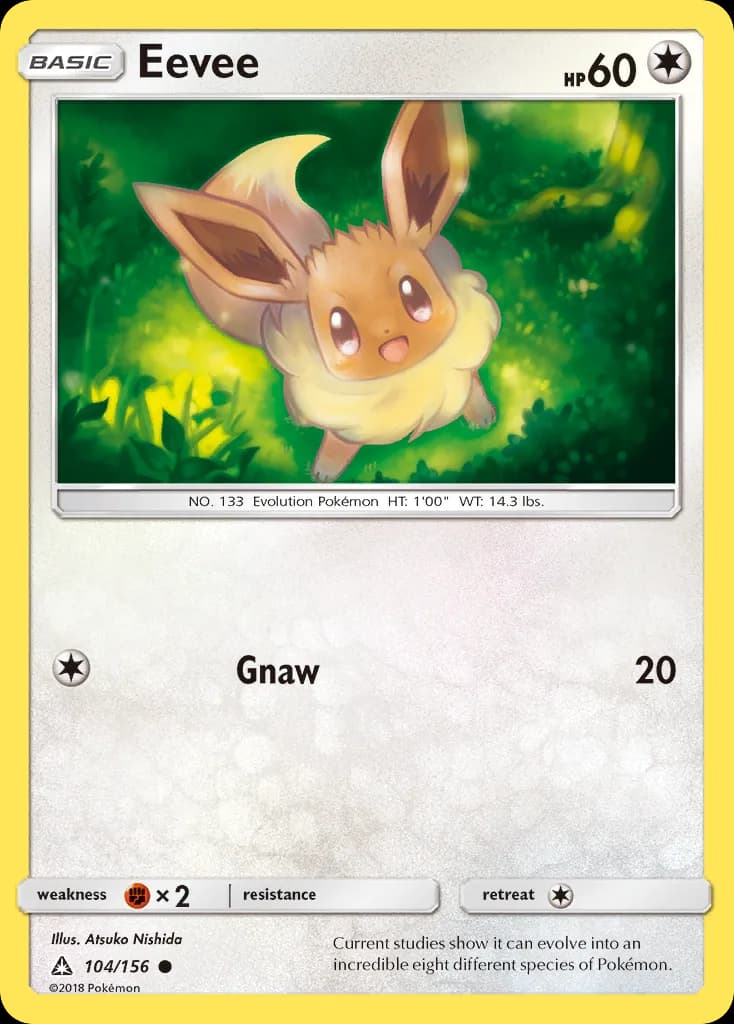 Ultra Prism Eevee card front, 104/156