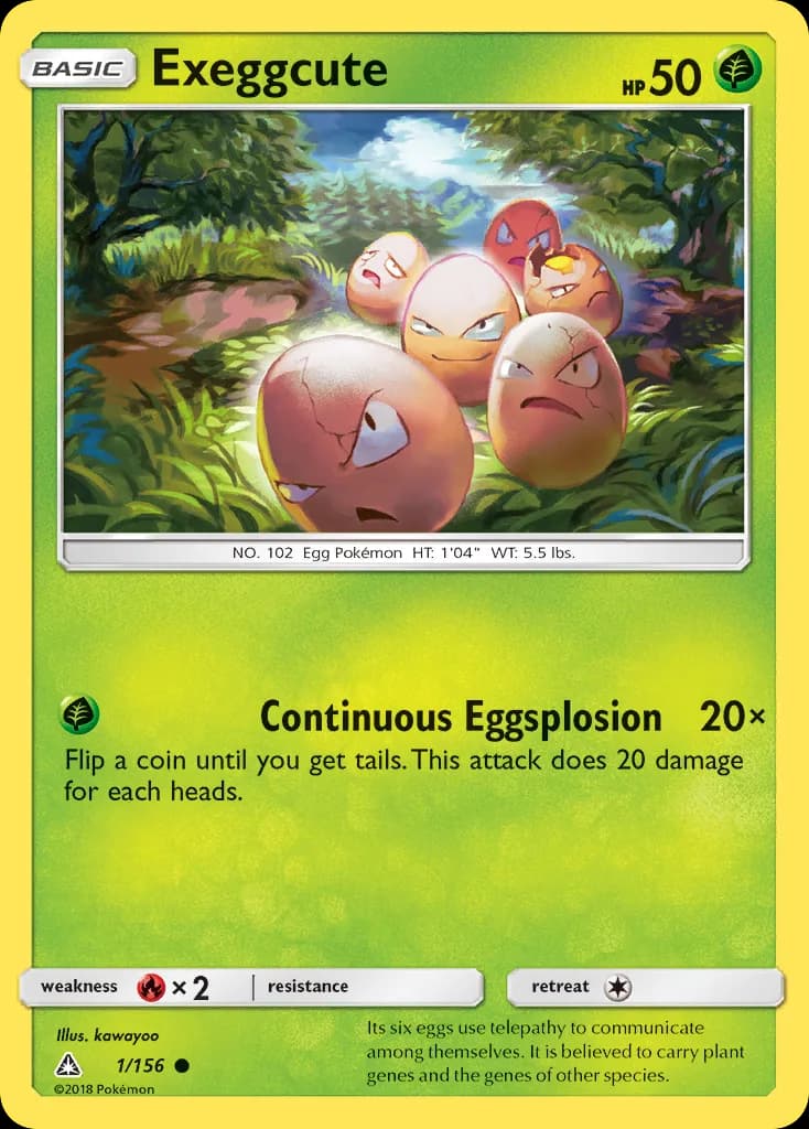 Ultra Prism Exeggcute card front, 1/156