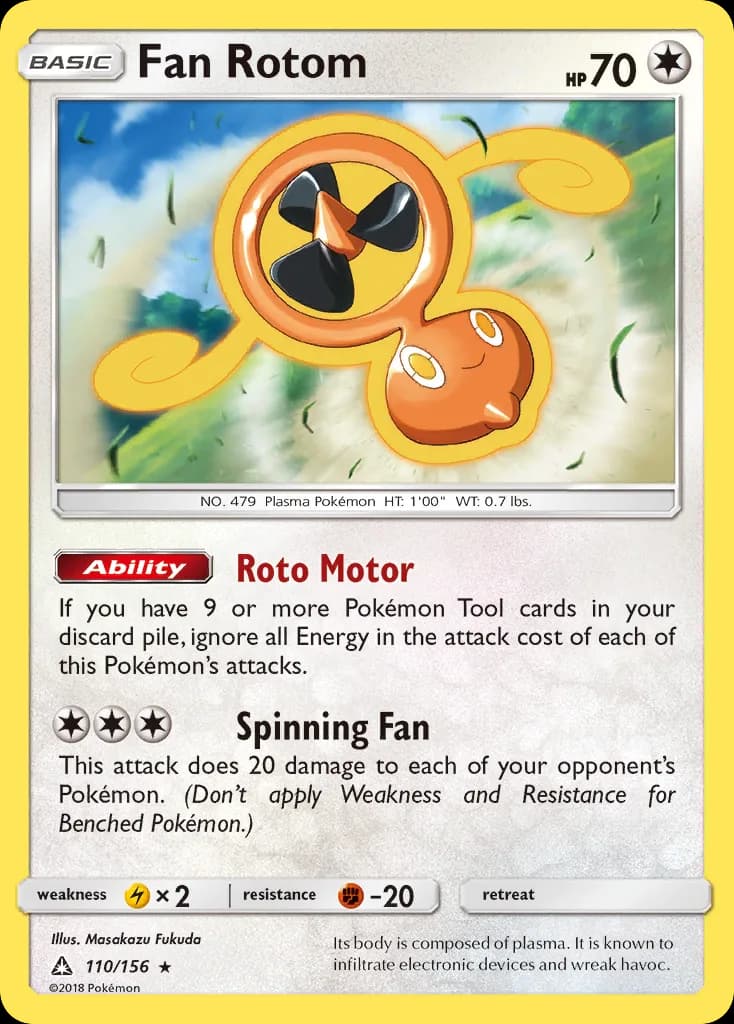 Fan Rotom card front, Ultra Prism 110/156