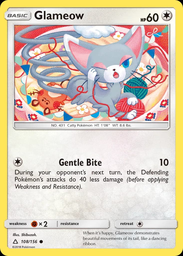 Ultra Prism Glameow card front, 108/156