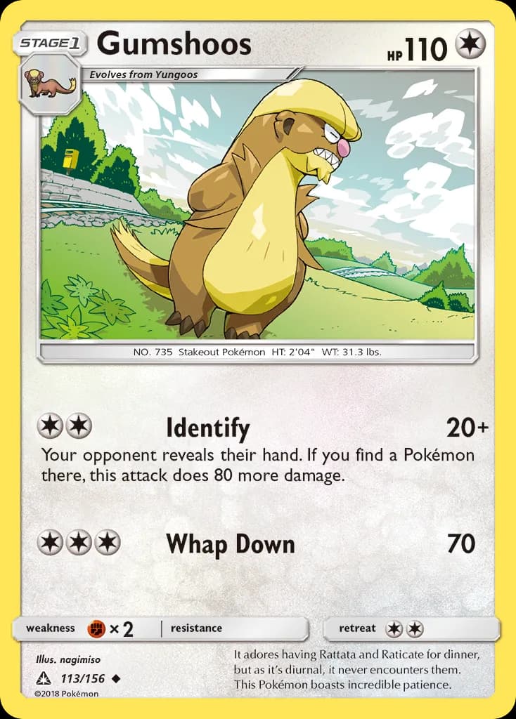 Ultra Prism Gumshoos card front, 113/156