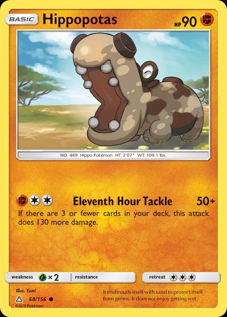 Ultra Prism Hippopotas card front, 68/156