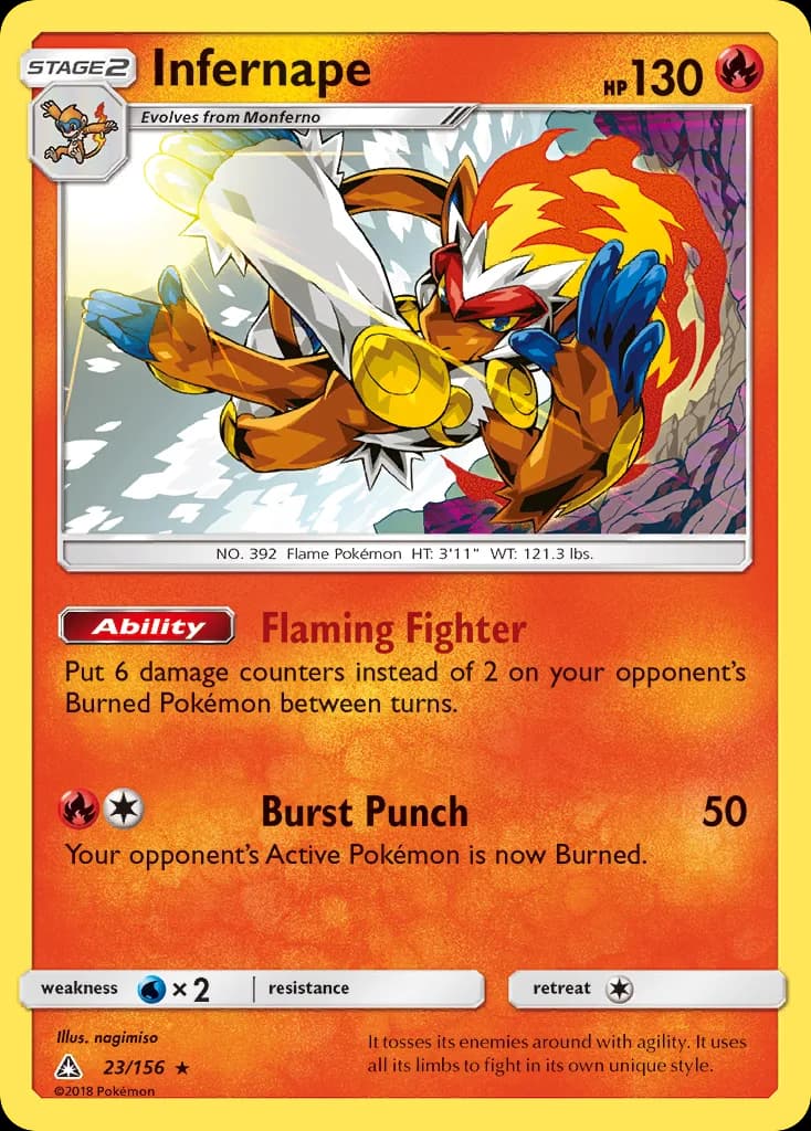 Infernape card front, Ultra Prism 23/156