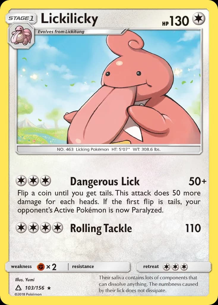 Ultra Prism Lickilicky card front, 103/156