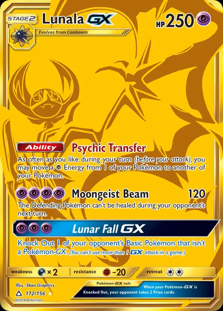Ultra Prism Lunala-GX card front, 172/156