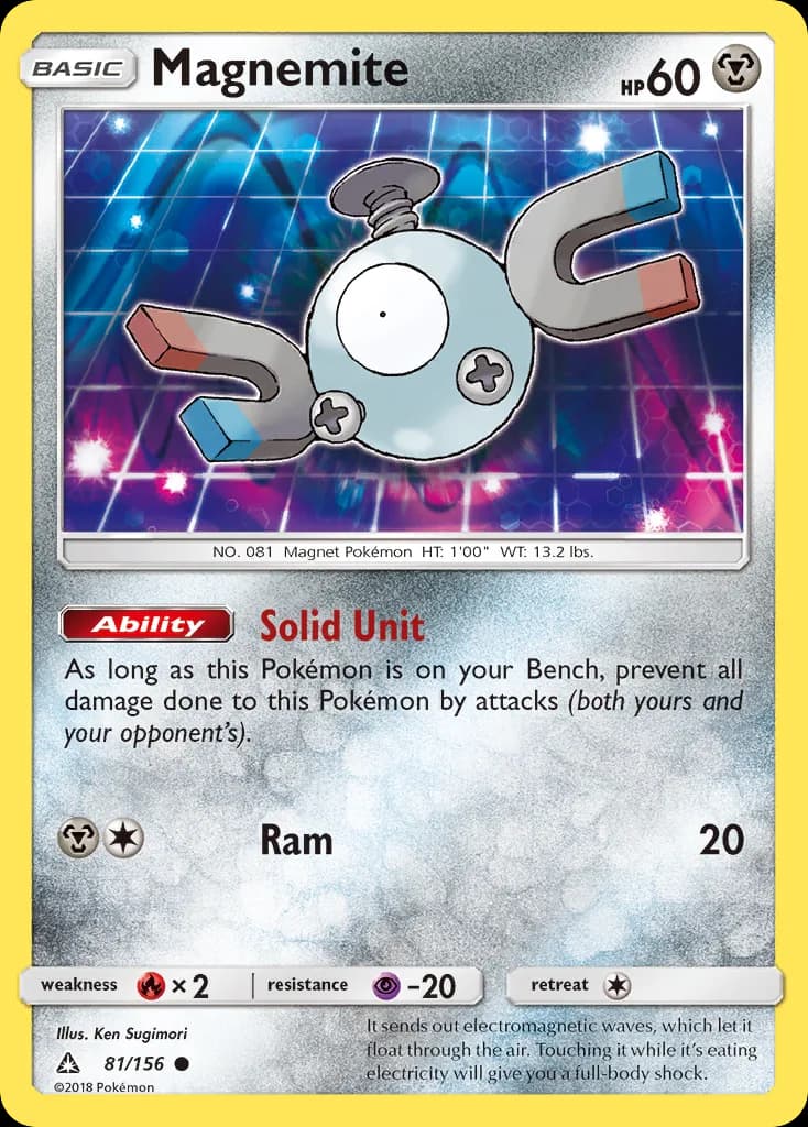 Ultra Prism Magnemite card front, 81/156