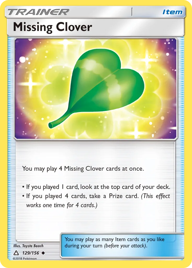 Ultra Prism Missing Clover card front, 129/156
