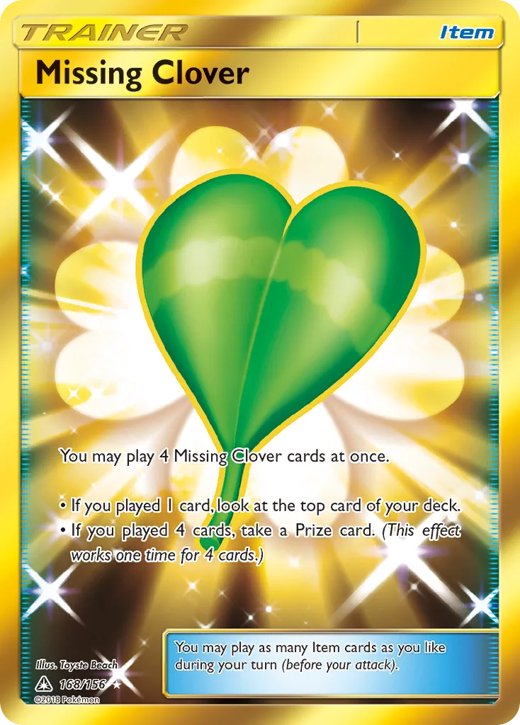 Ultra Prism Missing Clover card front, 168/156