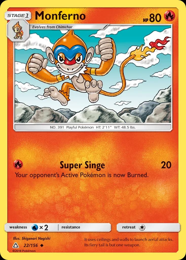 Ultra Prism Monferno card front, 22/156