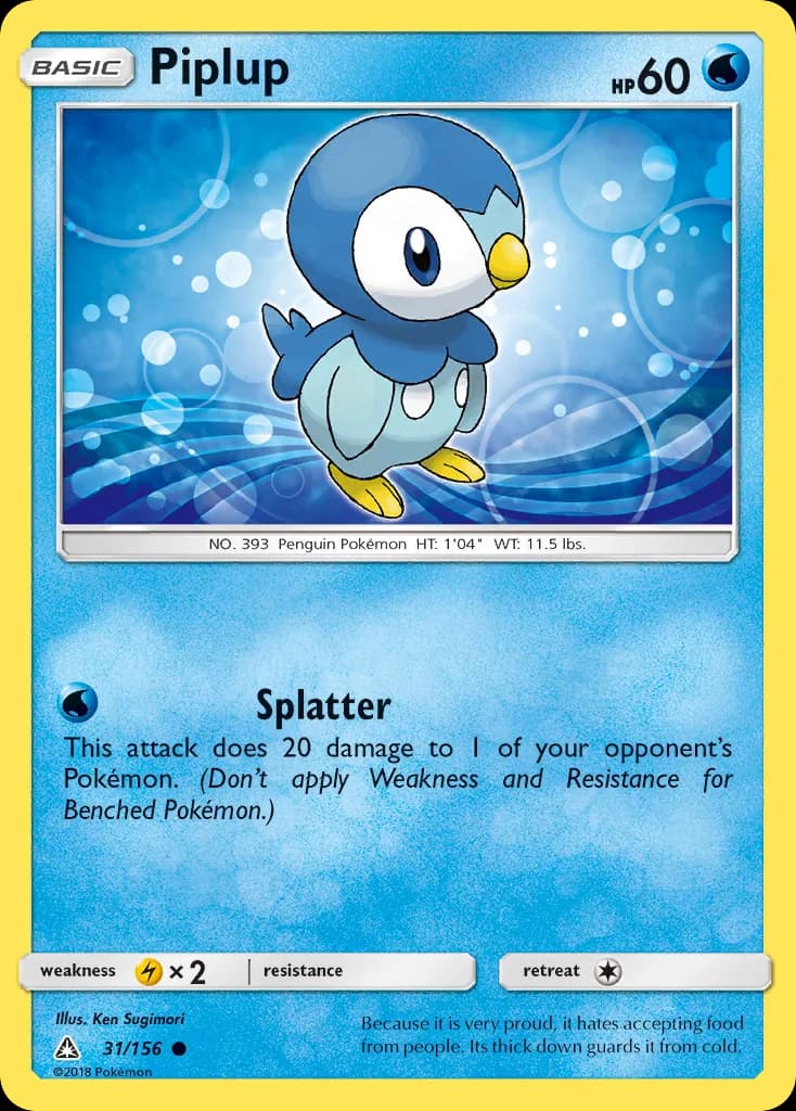 Piplup card front, Ultra Prism 31/156