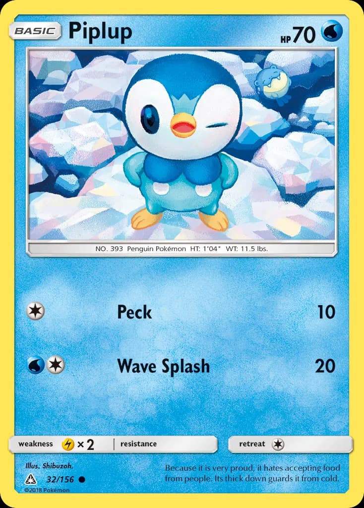 Piplup card front, Ultra Prism 32/156