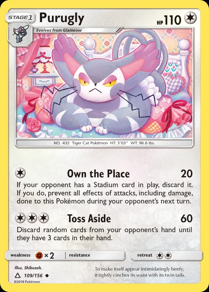 Ultra Prism Purugly card front, 109/156