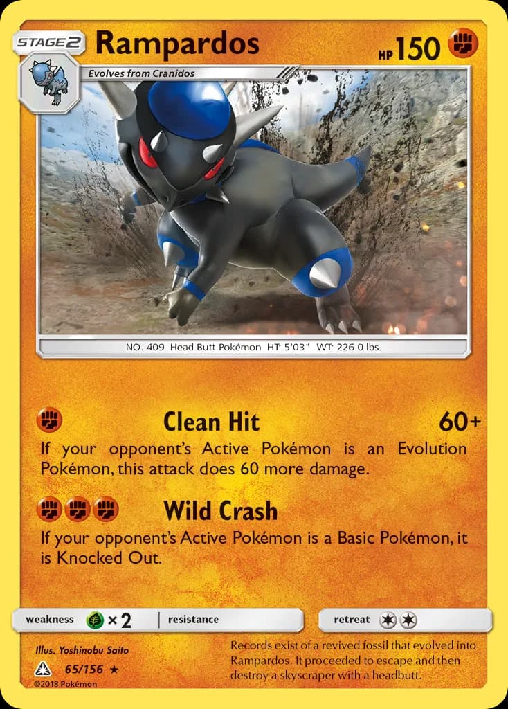 Ultra Prism Rampardos card front, 65/156