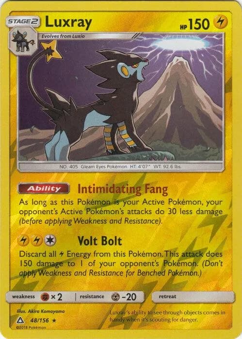 Luxray reverse holo card front, Ultra Prism 48/156