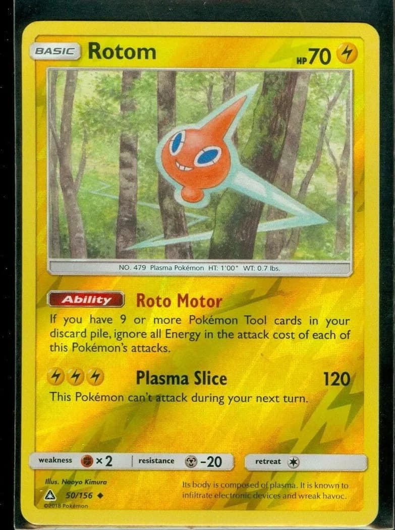 Rotom reverse holo card front, Ultra Prism 50/156