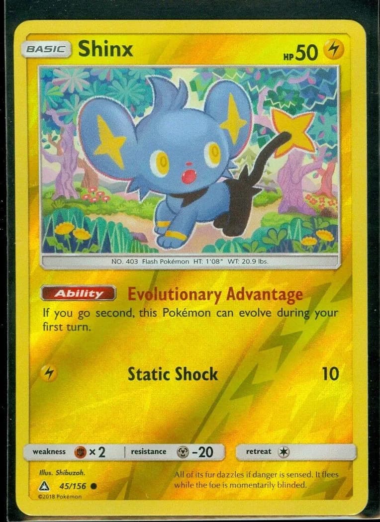 Shinx reverse holo card front, Ultra Prism 45/156