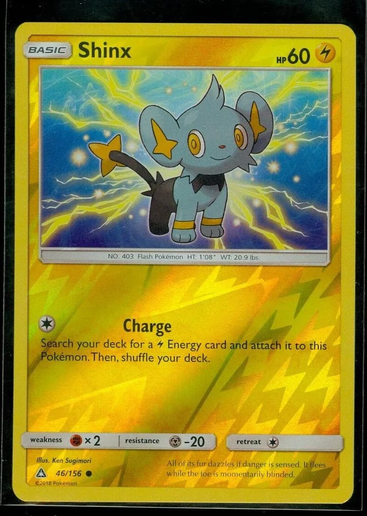 Shinx reverse holo card front, Ultra Prism 46/156