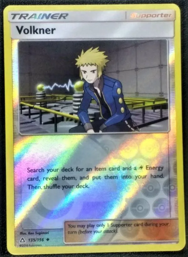 Volkner reverse holo card front, Ultra Prism 135/156
