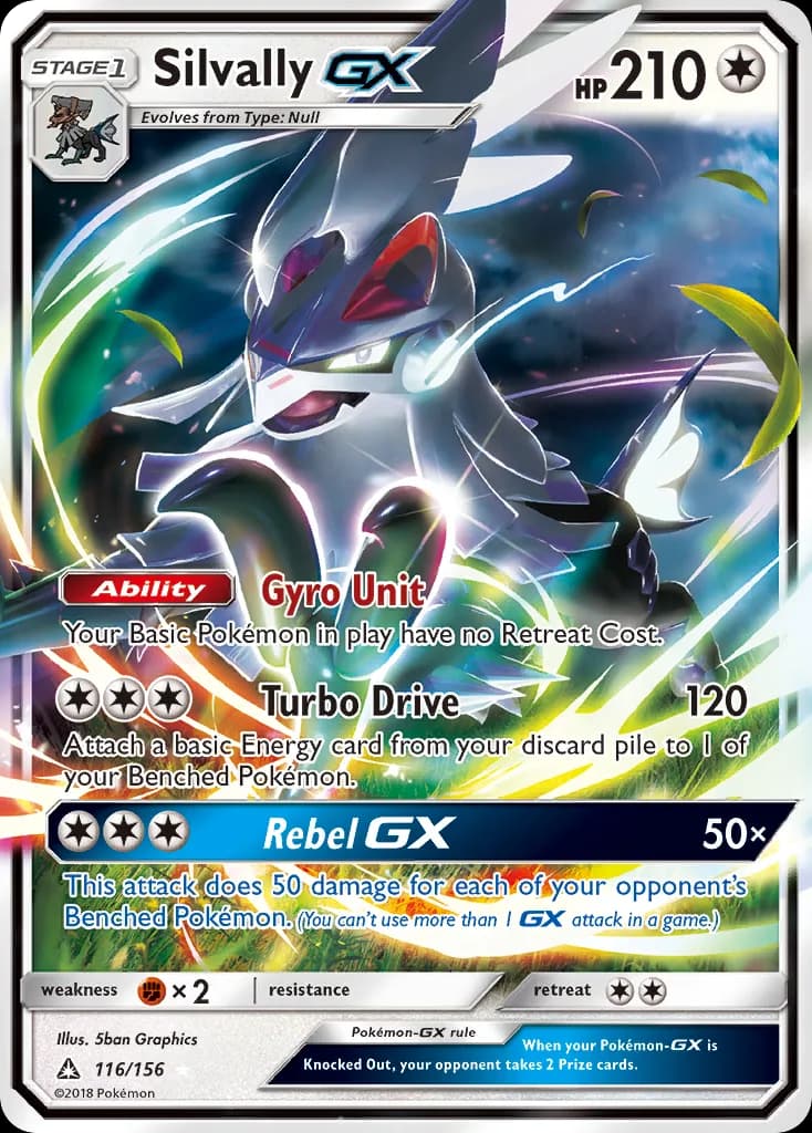 Ultra Prism Silvally-GX card front, 116/156