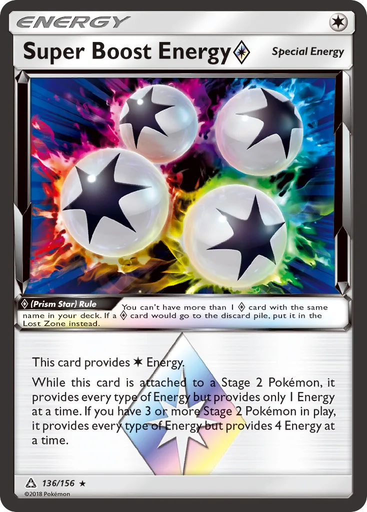 Ultra Prism Super Boost Energy ◇ card front, 136/156