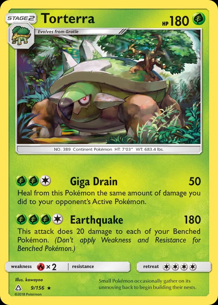 Torterra card front, Ultra Prism 9/156