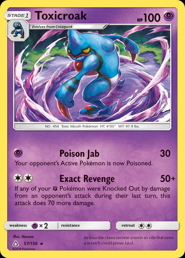 Ultra Prism Toxicroak card front, 57/156