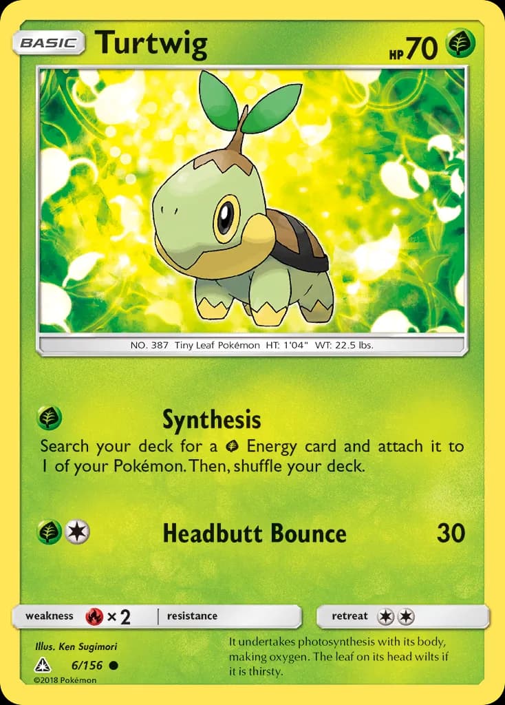 Ultra Prism Turtwig card front, 6/156