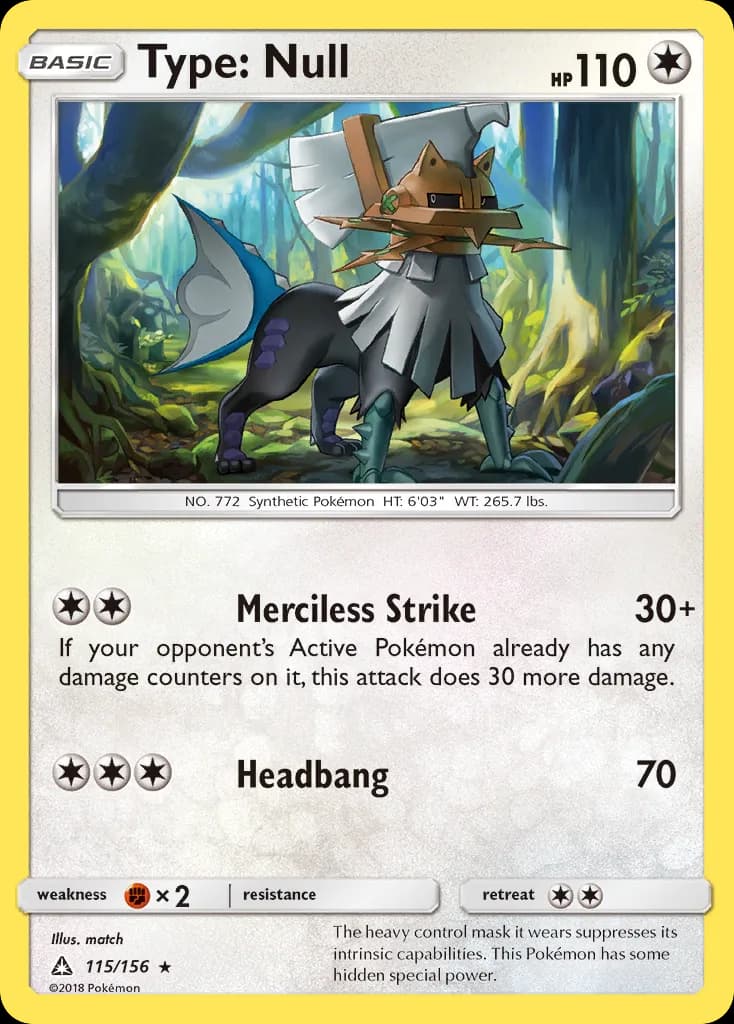 Ultra Prism Type: Null card front, 115/156