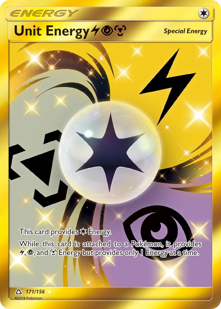 Ultra Prism Unit Energy LightningPsychicMetal card front, 171/156