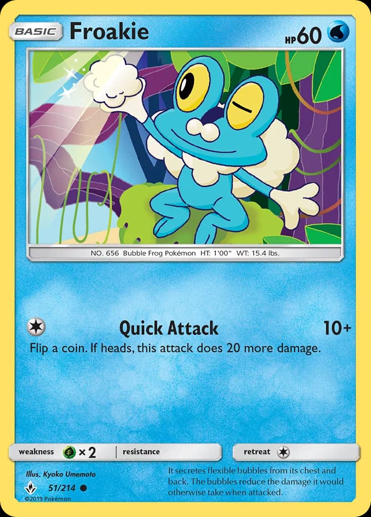Unbroken Bonds Froakie card front, 51/214