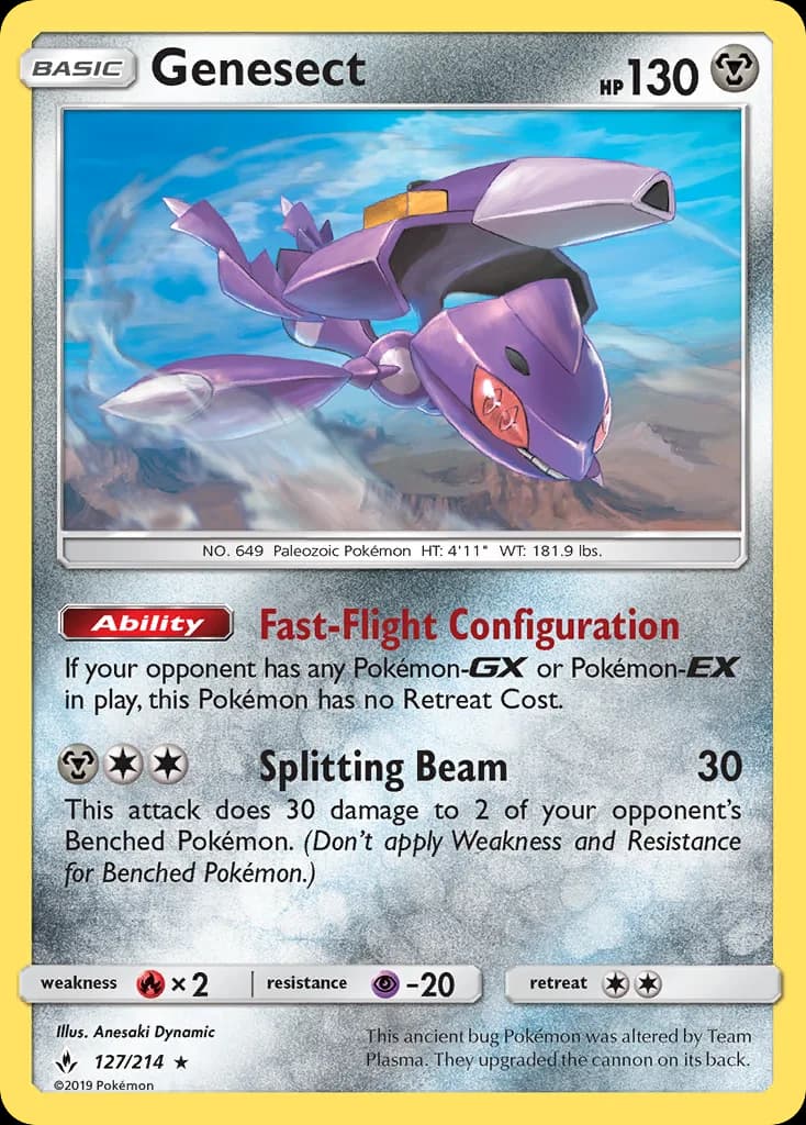 Genesect card front, Unbroken Bonds 127/214