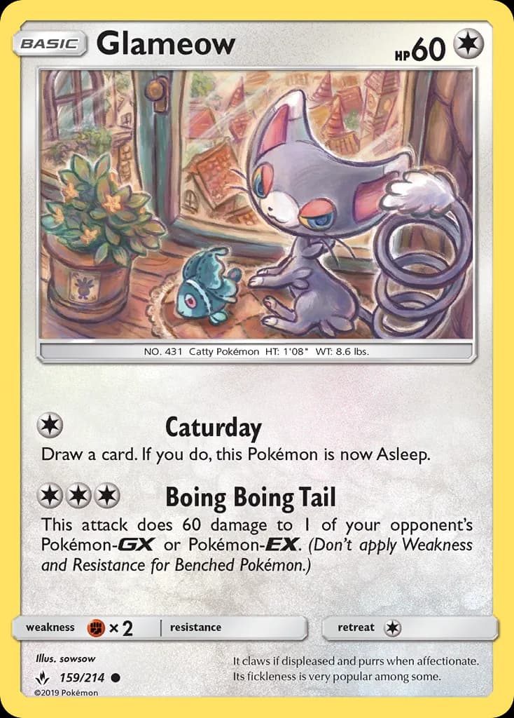 Unbroken Bonds Glameow card front, 159/214