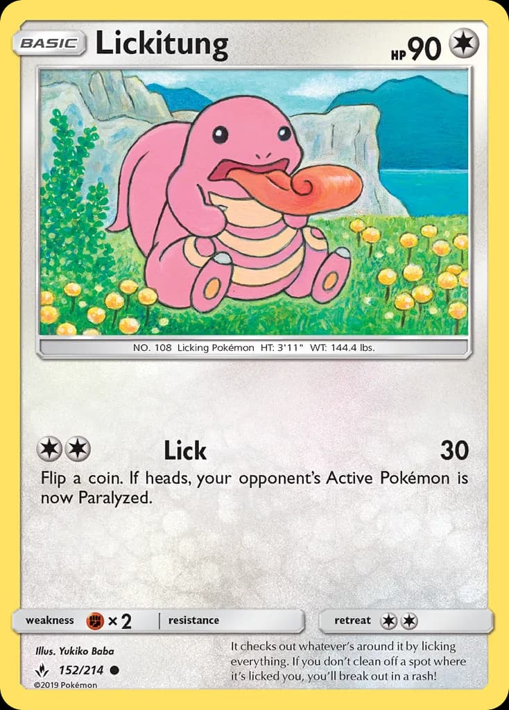 Unbroken Bonds Lickitung card front, 152/214