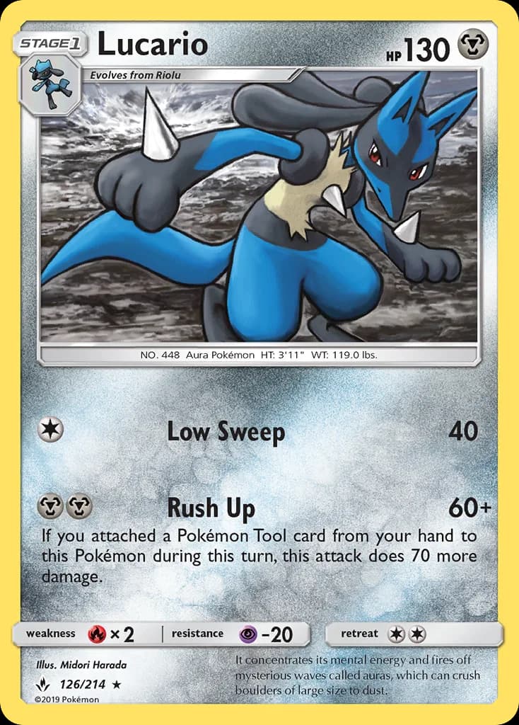 Lucario card front, Unbroken Bonds 126/214