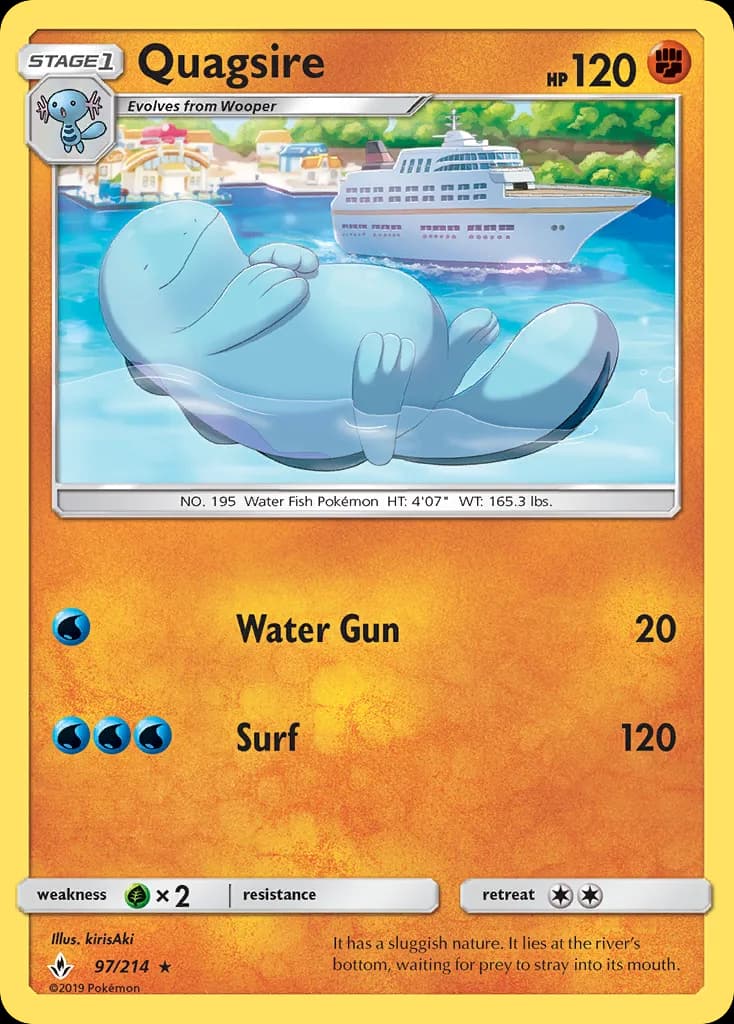 Quagsire card front, Unbroken Bonds 97/214