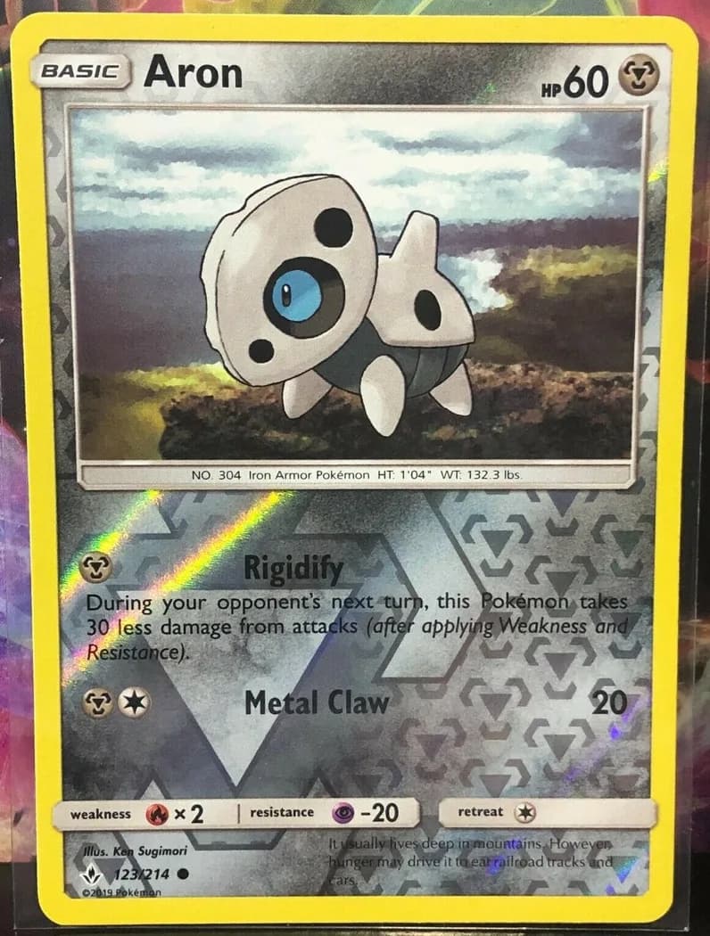 Aron reverse holo card front, Unbroken Bonds 123/214