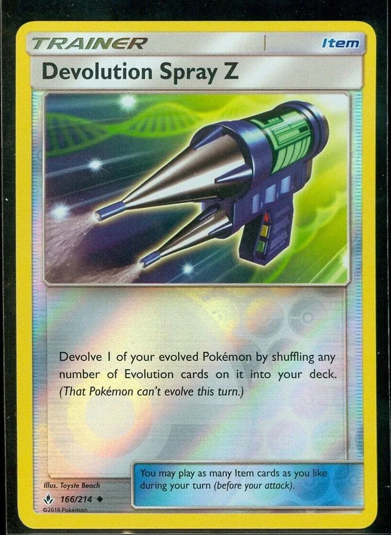 Devolution Spray Z reverse holo card front, Unbroken Bonds 166/214