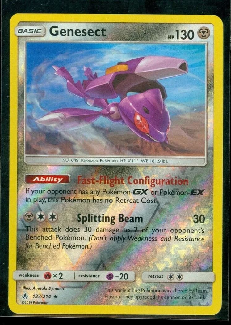 Genesect reverse holo card front, Unbroken Bonds 127/214