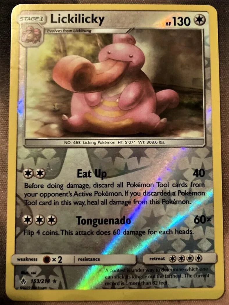 Lickilicky reverse holo card front, Unbroken Bonds 153/214