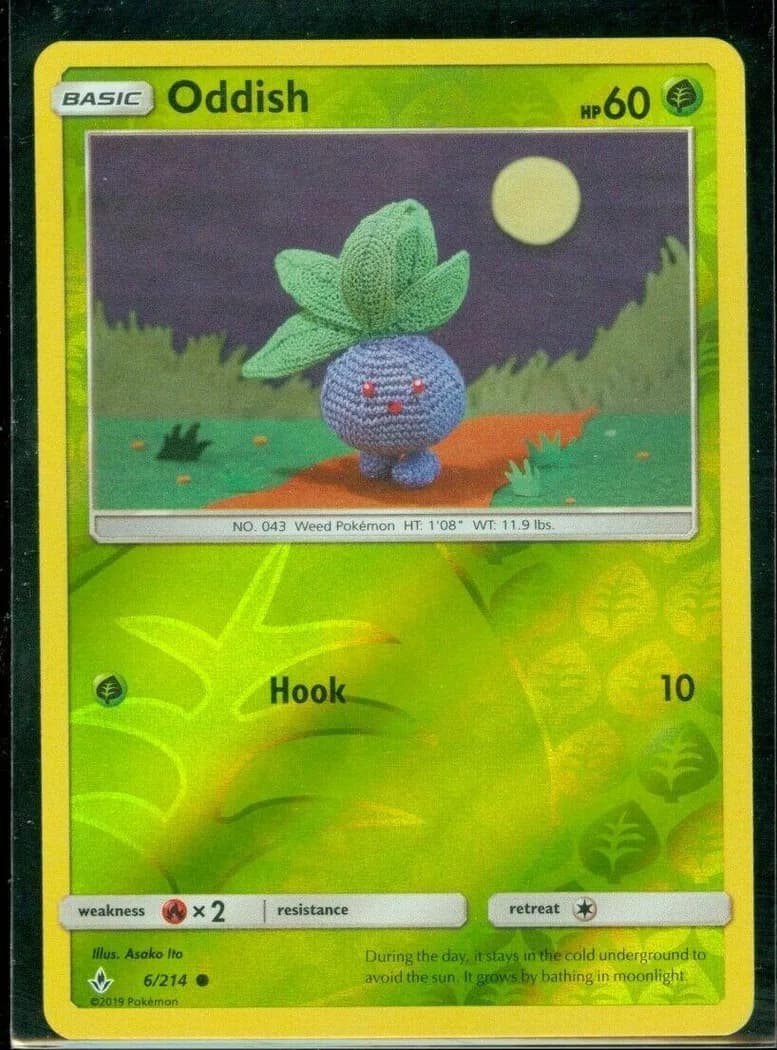 Oddish reverse holo card front, Unbroken Bonds 6/214