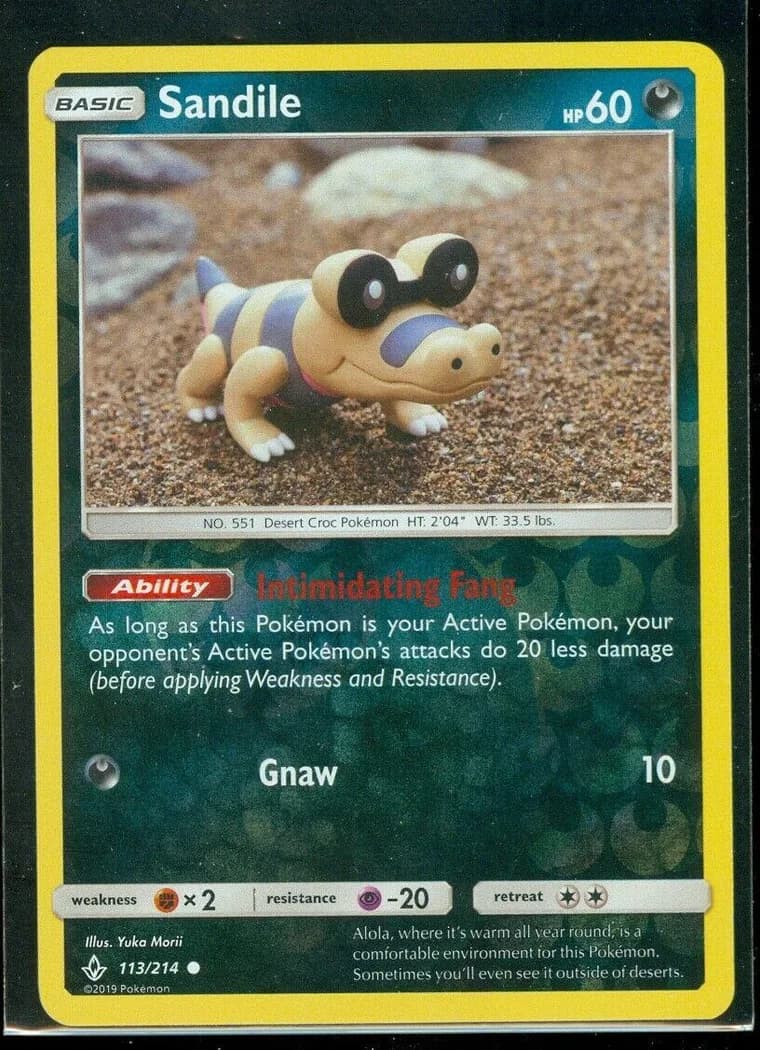 Sandile reverse holo card front, Unbroken Bonds 113/214
