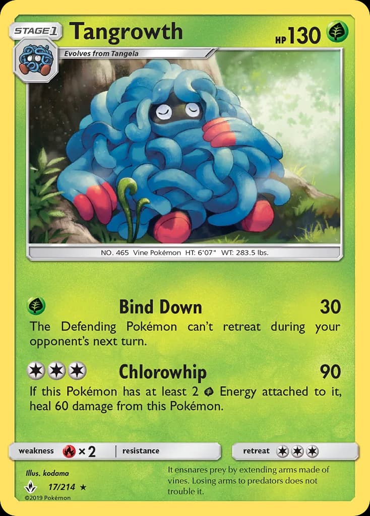 Unbroken Bonds Tangrowth card front, 17/214
