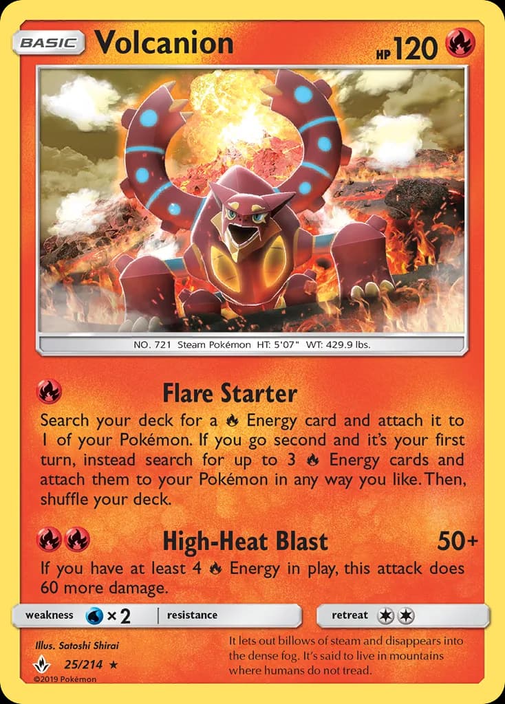 Unbroken Bonds Volcanion card front, 25/214