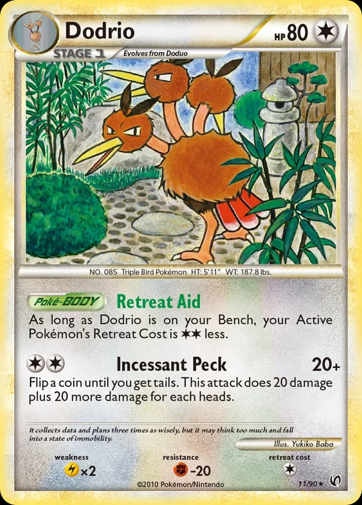 Undaunted Dodrio card front, 11/90